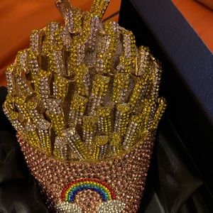 Pink stud diamond fry purse